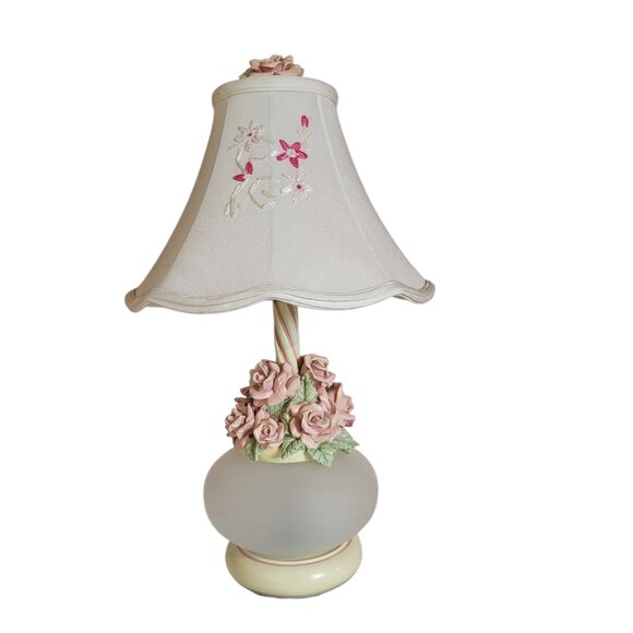 Capodimonte Rose Lamp Italian Electric Plug In Vintage Very Good Condition super - Picture 2 of 11